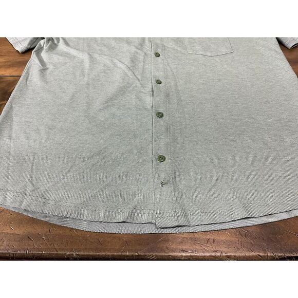 Fabletics Shirt Mens Size Large Green The Dash Short Sleeve Button Up Knit NEW - Picture 3 of 9